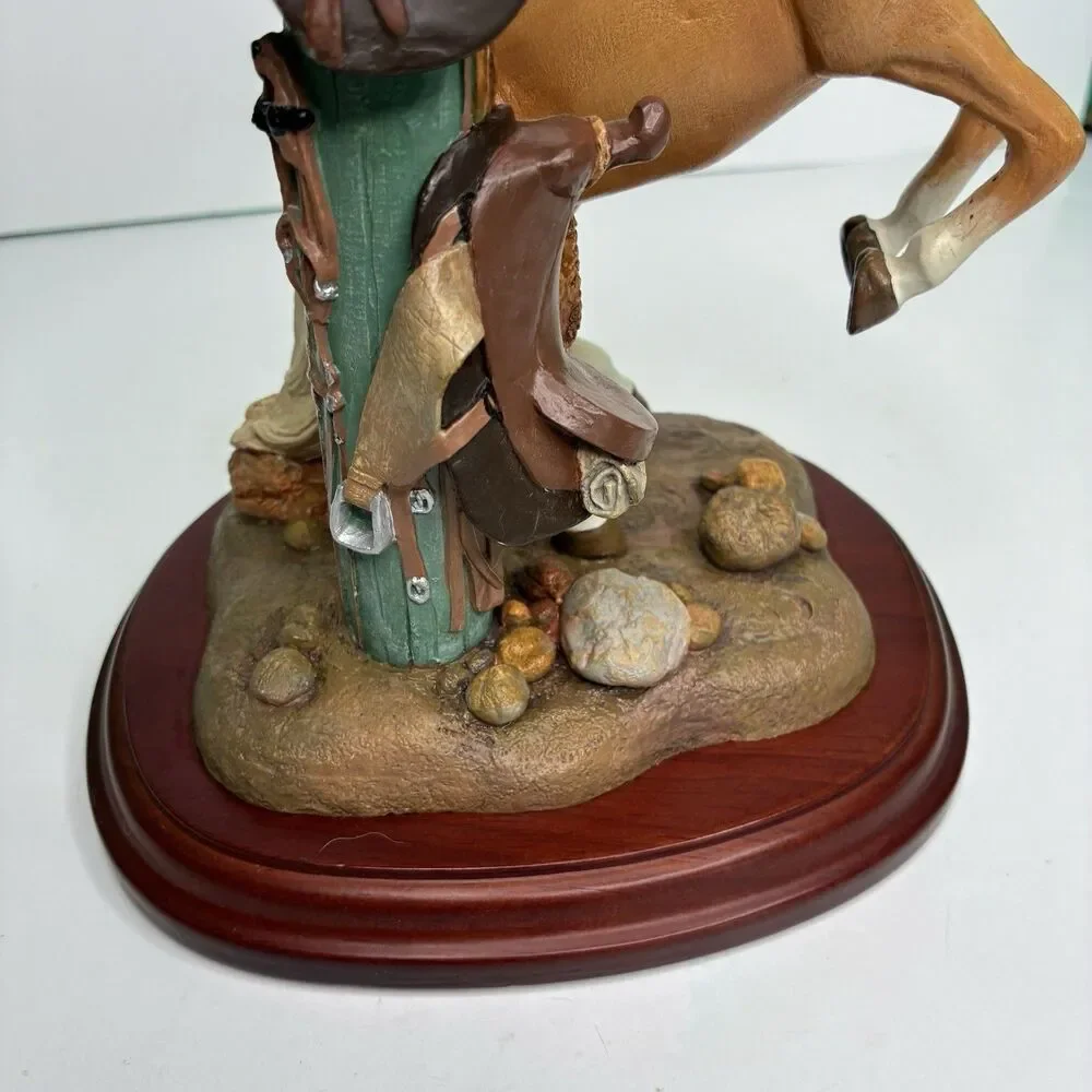 Danbury Mint Noble Yellow Golden Stallion Candlestick Holder By Gianni Benveuti